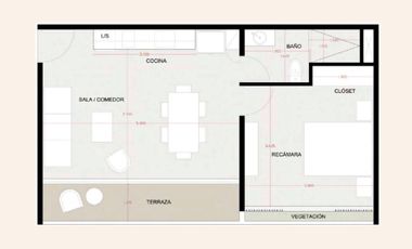 Departamento equipado de 1 recamara en Temozon Norte  Entrega febrero 2027