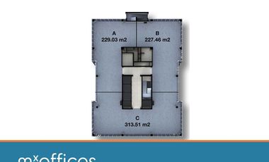 Renta oficina en obra gris de 773 m2  en Valle Oriente San Pedro Garza Garcia