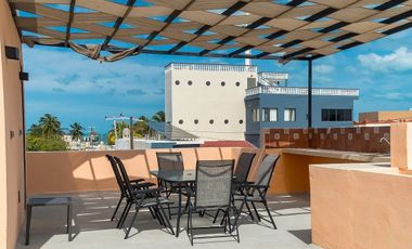 En Venta, Casa tipo villa, 1Rec, alberca y rooftop en Chelem Puerto