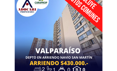 VALPARAISO - NAVIO SAN MARTIN - DEPTO EN ARRIENDO - 2D 1B