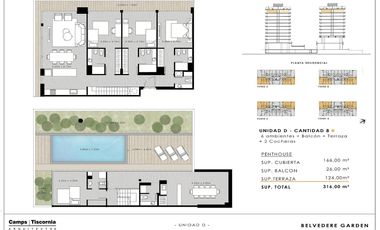 PENTHOUSE EN VENTA DE 4 DORM EN SUITE Y PILETA PROPIA, EN BELVEDERE GARDEN, TIGRE