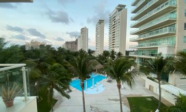 Departamento en Renta, 3 Recámaras, AMUEBLADO, Av Bonampak, Cancún Towers, Puerto Cancún