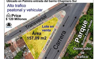 LOTE ESQUINERO COMERCIAL EN VENTA – CHAPINERO SUR, PALMIRA