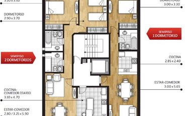 SEMIPISO EN VENTA 2 Dormitorios c/Balcón - Pje Cajaraville 100 - Martin, Rosario
