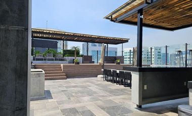 Se renta  depto amueblado  con vista a la mexicana en High park Santa Fe