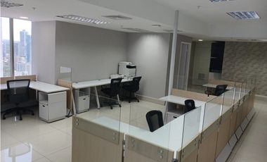 ALQUILO OFICINA EN AVE, BALBOA, 200M2, AMOBLADA, VISTA PANORAMICA.