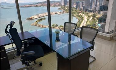 ALQUILO OFICINA EN AVE, BALBOA, 200M2, AMOBLADA, VISTA PANORAMICA.