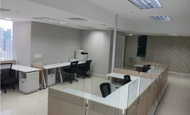 ALQUILO OFICINA EN AVE, BALBOA, 200M2, AMOBLADA, VISTA PANORAMICA.