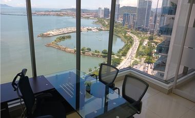 ALQUILO OFICINA EN AVE, BALBOA, 200M2, AMOBLADA, VISTA PANORAMICA.