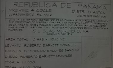 Terreno en Venta – Río Hato, Provincia de Coclé, Distrito de Antón