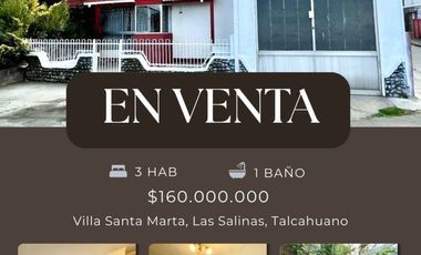 CASA 3 DORMITORIOS LAS SALINAS, TALCAHUANO