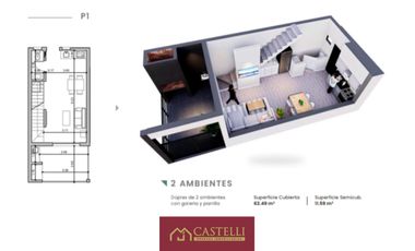 Departamento 2 Ambientes en Venta en Campus Village Pilar