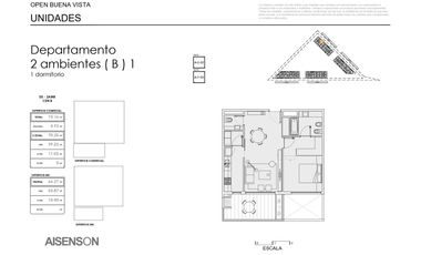 Espectacular departamento de 2 ambientes plus