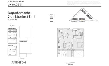 Espectacular departamento de 2 ambientes plus