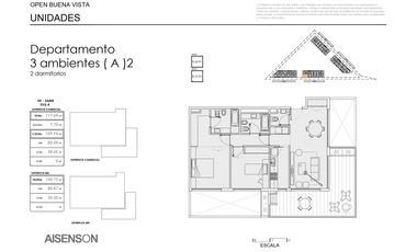 Espectacular departamento de tres ambientes con balcon aterrazado