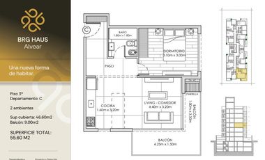 Departamento dos ambientes en venta en emprendimiento