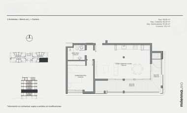 Milennia Rio | Departamento en venta 2 ambientes y balcón - Nordelta