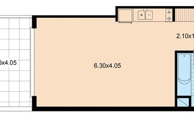 Pico 3100 - Saavedra - Monoambiente de 50 metros totales   Balcón aterrazado