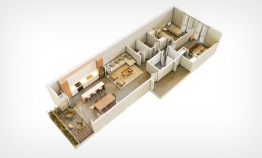 Depto 3 amb de 116m2 al frente con Balcón con parrilla - Zona Güemes Aldrey