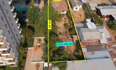 VENDE TERRENO 686 m2 y CASA en centro de Talca