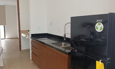 Departamento en renta amueblado en planta baja de una recámara Temozón Norte