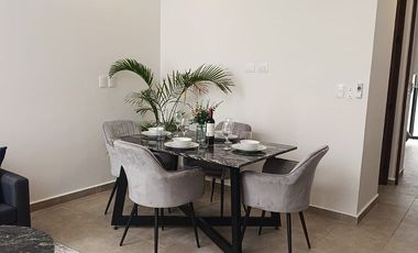 Departamento en renta amueblado en planta baja de una recámara Temozón Norte