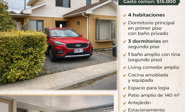 Arriendo casa 4D 2B en condominio Villa Alemana 2 pisos