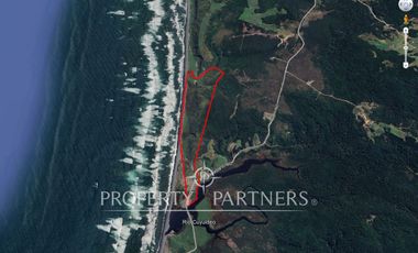 Terreno con orilla de mar en «Playa Rahue», vistas espectaculares y alto potencial inmobiliario