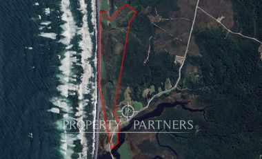 Terreno con orilla de mar en «Playa Rahue», vistas espectaculares y alto potencial inmobiliario