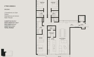 Departamento de 4 ambientes con dependencia en Bajo Belgrano full amenities