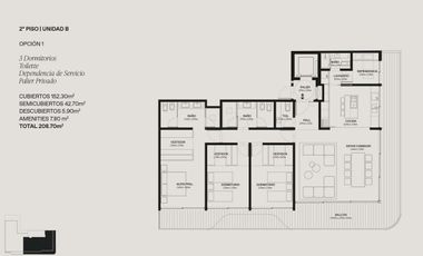 Departamento de 4 ambientes con dependencia y balcón terraza en Bajo Belgrano full amenities