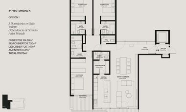 Departamento de 4 ambientes con dependencia y balcón terraza en Bajo Belgrano full amenities