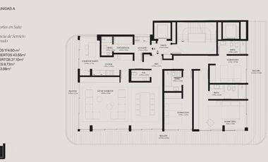 Piso de 4 ambientes con dependencia y balcón terraza en Bajo Belgrano full amenities