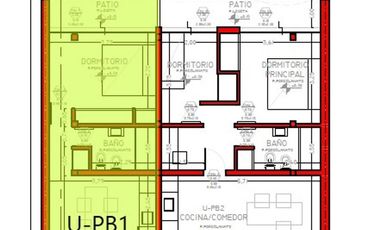 DEPARTAMENTO DE UN DORMITORIO CON  PATIO EN CONSTR