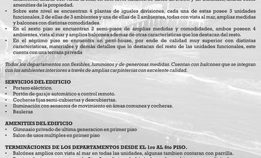 |EDIFICIO EIFER X| | PREMIUM| |FRENTE AL MAR| |FRENTE AL MUELLE|