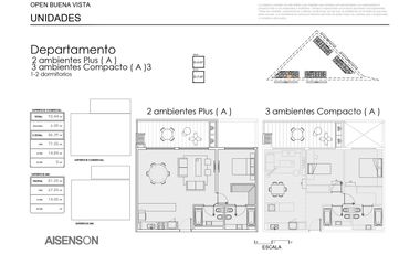 Espectacular departamento de dos ambientes con salida a balcón aterrazado con parrilla.