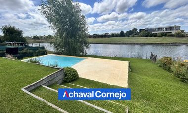 VENTA y ALQUILER casa al lago en barrio Vistas, Puertos (3 dormitorios, dependencia, pileta)