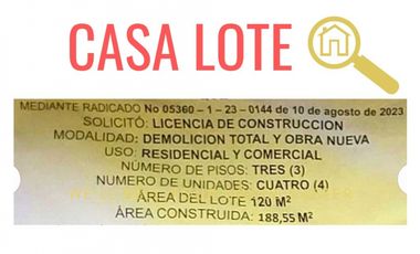 VENTA CASA LOTE ITAGUI CALATRAVA