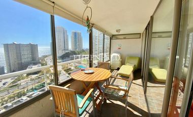 Concón, Costa de Montemar. Departamento de 84 m2, vista al mar.