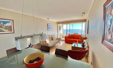 Concón, Costa de Montemar. Departamento de 84 m2, vista al mar.
