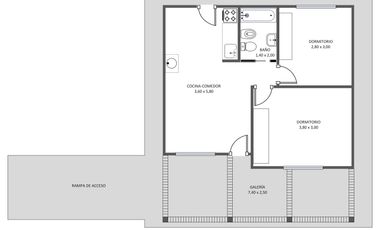 Casa 3 ambientes en un lote de 3.628 m2 - Balcarce San Luis