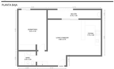 Departamento Venta 2amb luminosos balcón al frente, escritorio baulera, segundo piso x escalera
