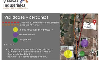 Bodega nueva en renta La Aurora en Aguascalientes