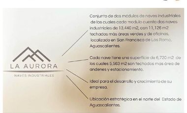Bodega nueva en renta La Aurora en Aguascalientes