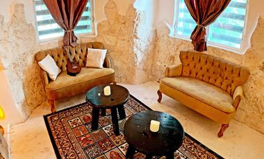 Castillo de Amor,  Casa amplia de 2 habitaciones  con estilo único a solo 200 m de la Playa en Playacar fase 1 P4491