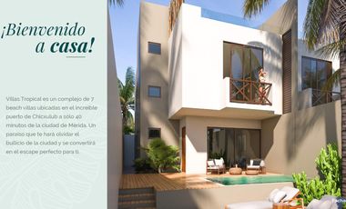 Villa en Renta en la playa de Chicxulub Puerto Totalmente Amueblada cerca del MAR