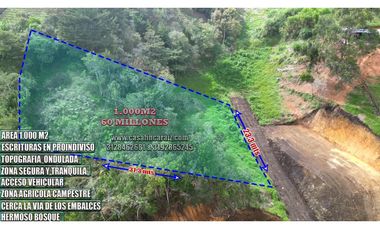 PRECIO DE REMATE! Lote de 1000 m² en Marinilla - Sector Chochomayo