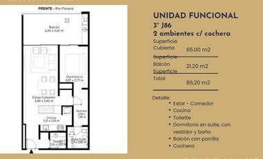 Departamento en Zarate con cochera full amenities
