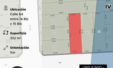 Terreno en Mar del Tuyu - Calle 64 entre 14 Bis y 15 Bis