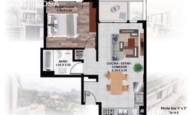 Departamento de tres ambientes en venta, Moron.